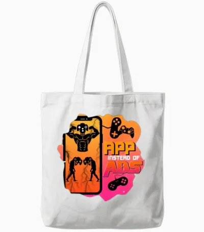 App Gaming Gamer Training Muscles Gift Nerd Tote Bags - White