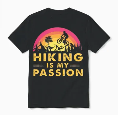 Hiking Is My Passion Unisex T-Shirt - Black