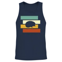 Hedgehog Retro Unisex Tank Top - Navy – 2