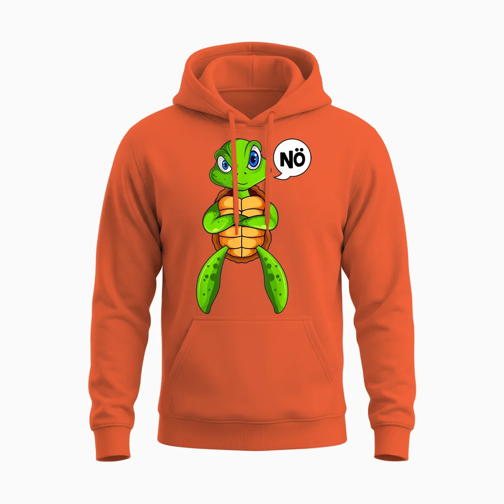 Schildkröten Nö Kinder Mädchen Jungen Schildkröte Unisex Hoodie in Orange