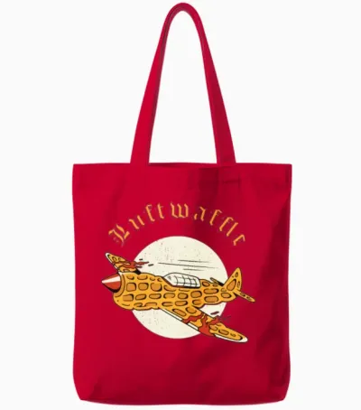 Luftwaffle Waffle Military Aircraft Pilot Tote Bags - Red