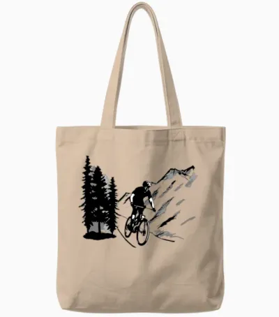 Mountain Biking, Mountain Bike Tote Bags - Natural