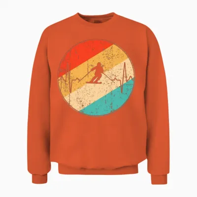 Ski Retro Heartbeat Unisex Sweatshirt - Orange
