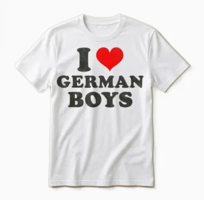 Ich Liebe Deutsche Jungs Rotes Herz Lustig Ich Liebe Deutsche Jungs Unisex T-Shirt - White