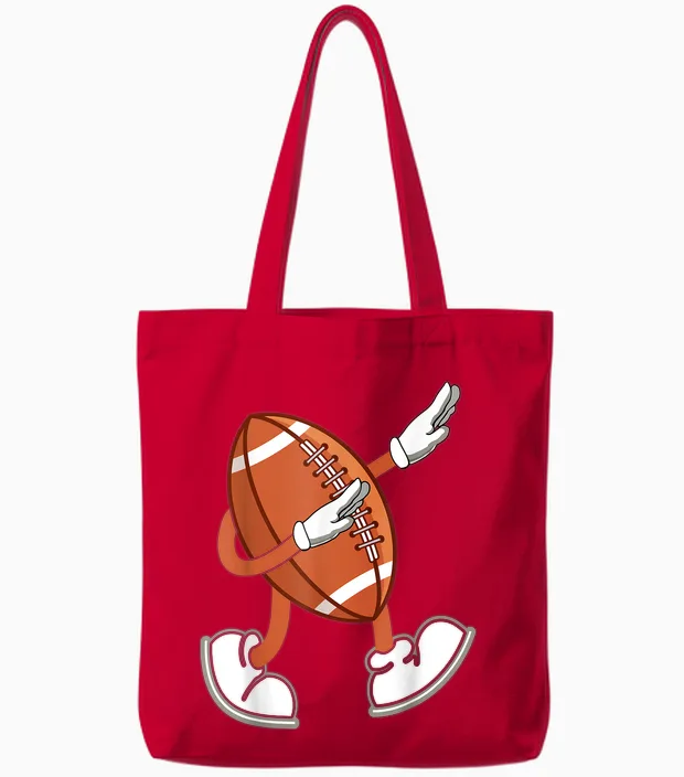 Lustige American Football Bekleidung Und Geschenke - Dabbing Football Dab - Unisex-Erwachsene, Unisex-Kinder - Schwarz - S - Kurzarm - Tote Bags in Red