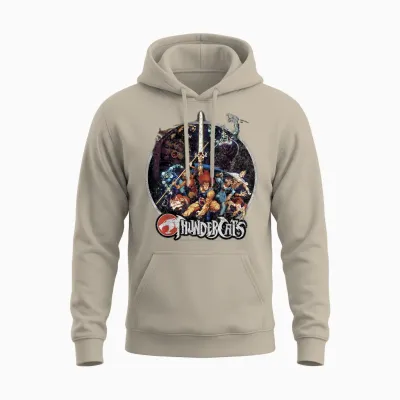 Thundercats Group Shot Vintage Circle T-Shirt Small Unisex Hoodie - Sand