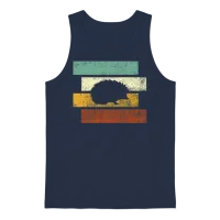 Hedgehog Retro Unisex Tank Top - Navy – 1