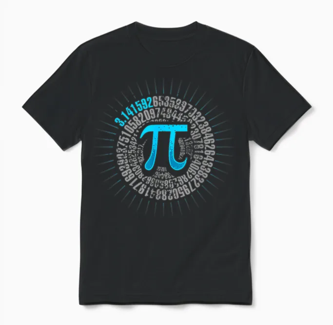 Math Pi Spiral Shirt Pi Symbol 314 Pi Day Math Lover Teacher T-Shirt, Black Unisex T-Shirt in Black