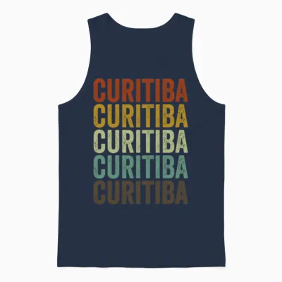 Curitiba Brazil Retro Vintage Unisex Tank Top - Navy