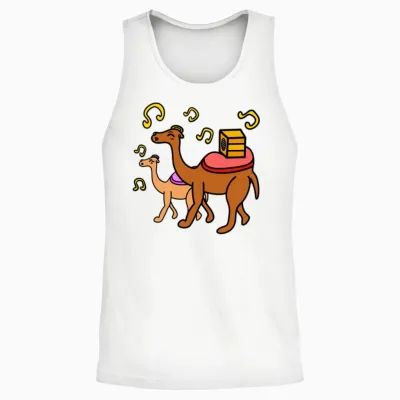 Funny Cartoon Camels Unisex Tank Top - White