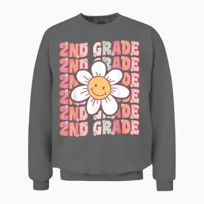 Groovy 2nd Grade Back to School First Day of Second Grade Unisex Sweatshirt - Graphite Heather