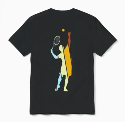 Tennis Retro Unisex T-Shirt - Black