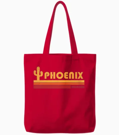 Retro Phoenix Arizona Tote Bags - Red