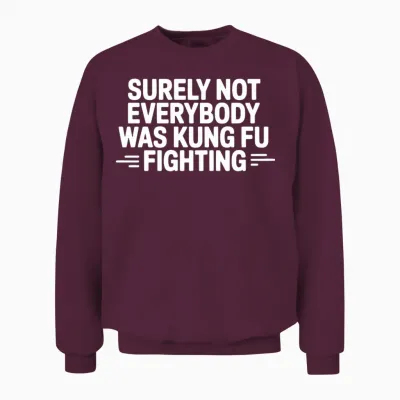 Retro Martial Arts Typography Unisex Sweatshirt - Maroon