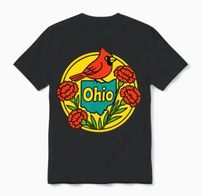 Retro Ohio Unisex T-Shirt - Black