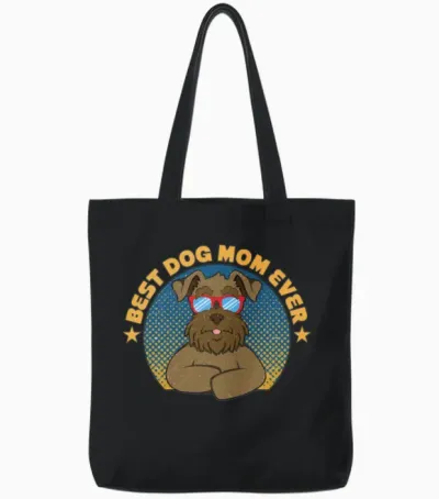 Best Dog Mom Ever Miniature Schnauzer Tote Bags - Black