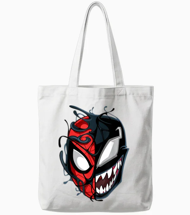 Marvel Spider-Man Maximum Venom Spider-Man Big Face Tote Bags in White