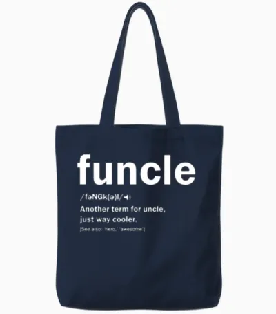 Funny Uncle Funcle Definition Tote Bags - Navy