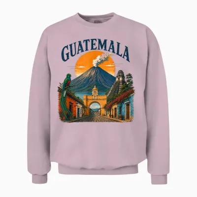 Guatemala Vulkan Quetzal Antigua Maya Ruinen Reisen Unisex Sweatshirt - Light Pink