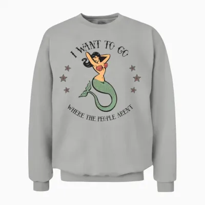 Anti-Social Mermaid Unisex Sweatshirt - Ash