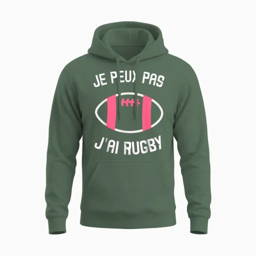Je Peux Pas J'ai Rugby Women's Gift Unisex Hoodie in Military Green