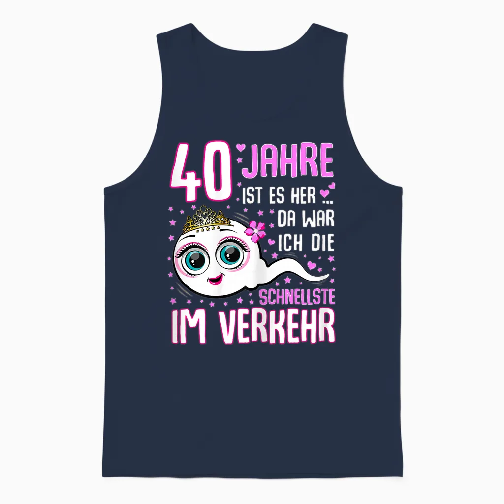 40 Years Ago the Fastest in Traffic 40th Birthday Woman Unisex Tank Top in Navy