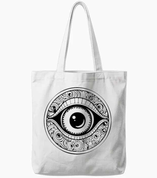 Eye Eyeball Eyebrows Tote Bags - White