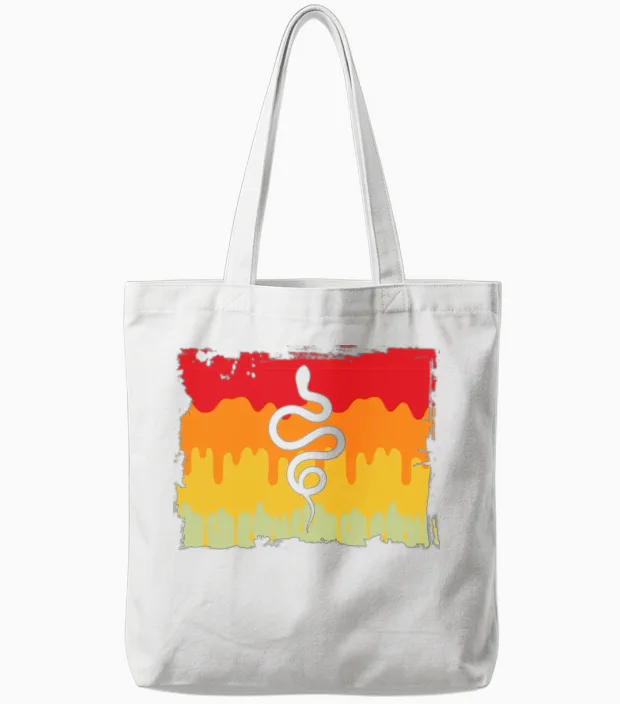 Snake Retro - Reptiles & Exotics Tote Bags in White