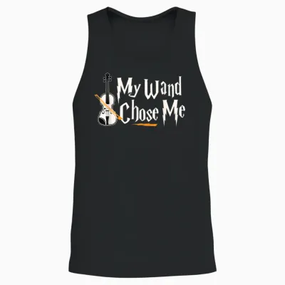 My Wand Chose Me Violin Player Violinist Music T-Shirt Small Unisex Tank Top - Black