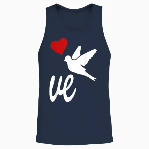 Ensemble Couple Assortis Amour Gauche Droite St Valentin Unisex Tank Top - Navy