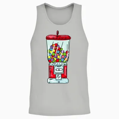 Retro Gumball Machine Unisex Tank Top - Ash