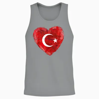 Türkei T-Shirt Mit Herz Türkische Flagge Türk Türkiye Unisex Tank Top - Sport Grey
