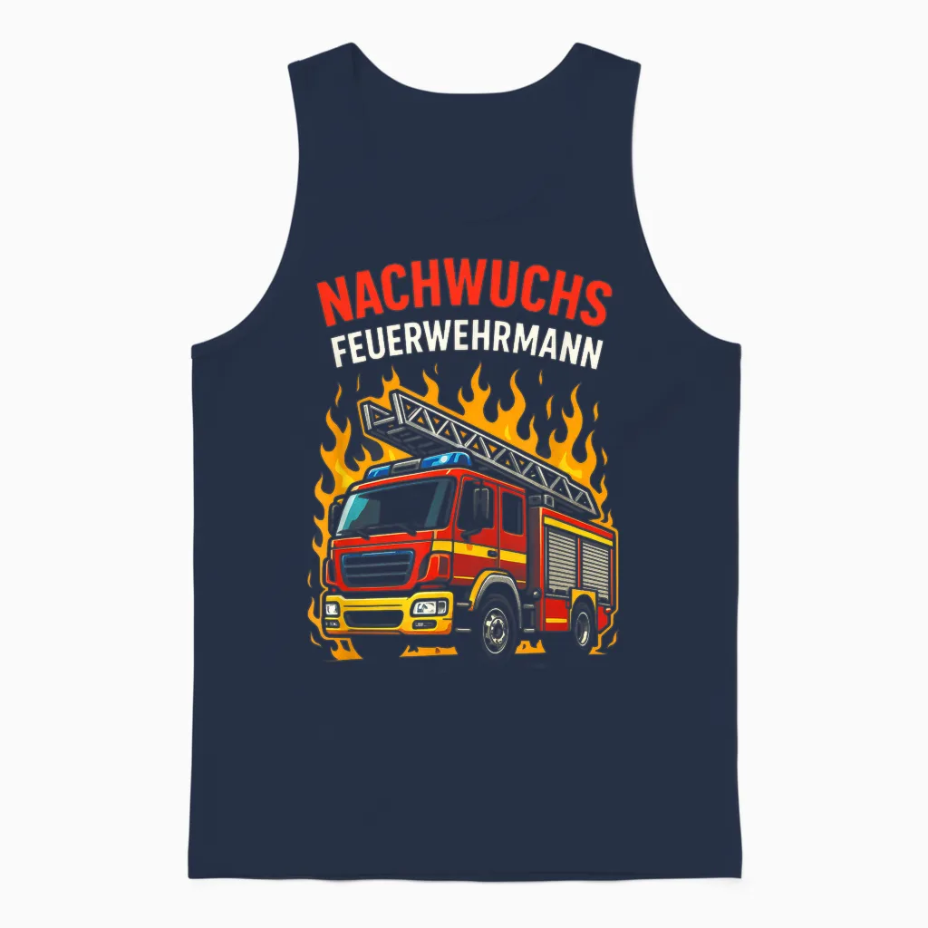 T-Shirt with German Text "nachwuchs Feuerwehrmann - Feuerwehr Unisex Tank Top in Navy