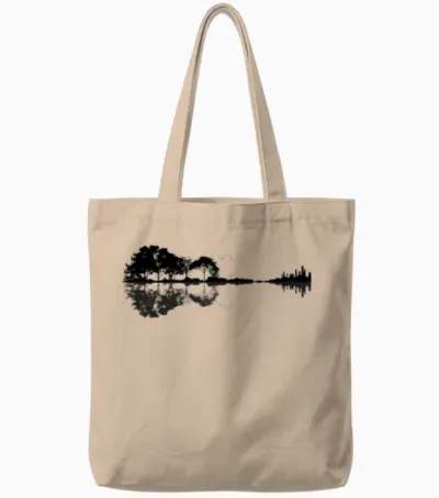 Nature Guitar Tote Bags - Natural