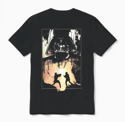 Star Wars Anakin and Obi-Wan Battle Graphic Unisex T-Shirt - Black