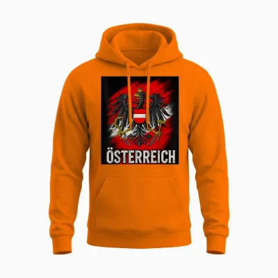 österreich Fan Shirt Trikot Austria Herren Damen Geschenk Unisex Hoodie - Safety Orange