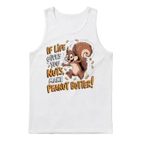 Funny Squirrel Unisex Tank Top - White – 1