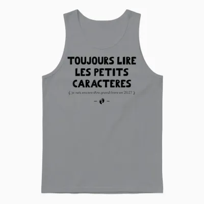 Annonce Grossesse Je Vais être Encore Futur Grand Frère 2027 Unisex Tank Top - Sport Grey