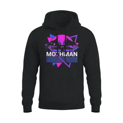 Mothman Cryptid Cryptozoology Retro Unisex Hoodie - Black