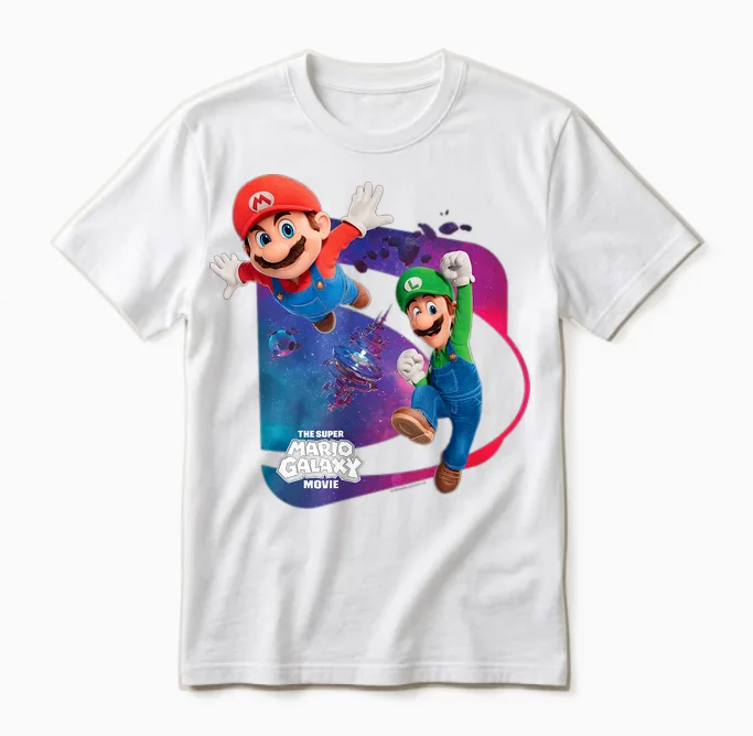 The Super Mario Galaxy Movie Mario & Luigi Adventure Unisex T-Shirt in White