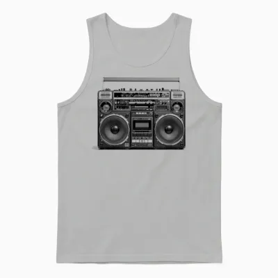 Ghetto Blaster Lecteur Cassette Rétro Années 80 90 Unisex Tank Top - Ash