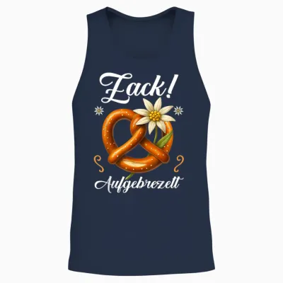 Zack Pretzel Costume Shirt Bavaria Costume Unisex Tank Top - Navy