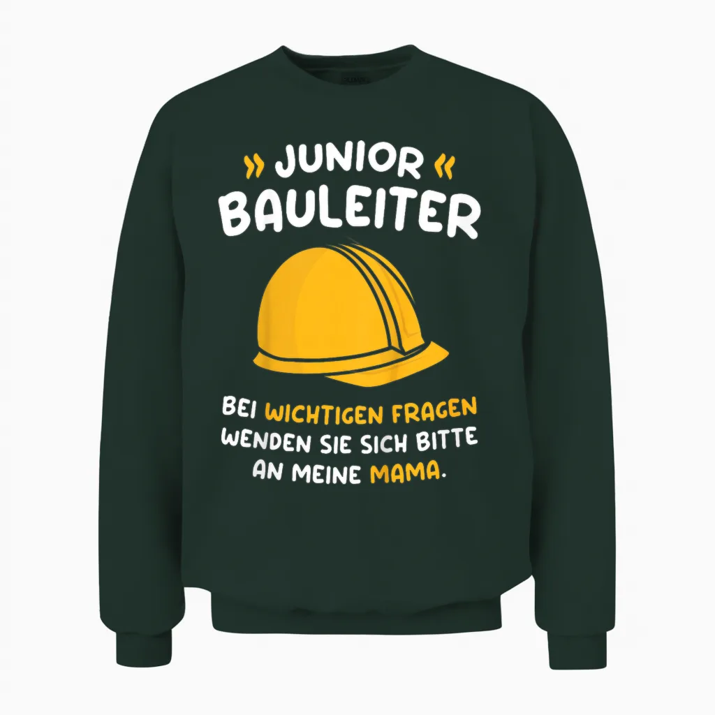 Kinder Mini Bauherr Baustelle Eigenheim Hausbau Junior Bauleiter Unisex Sweatshirt in Forest