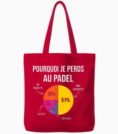 Why I Lose at Padel Padelist Pade Player Fans Humor Tote Bags - Red