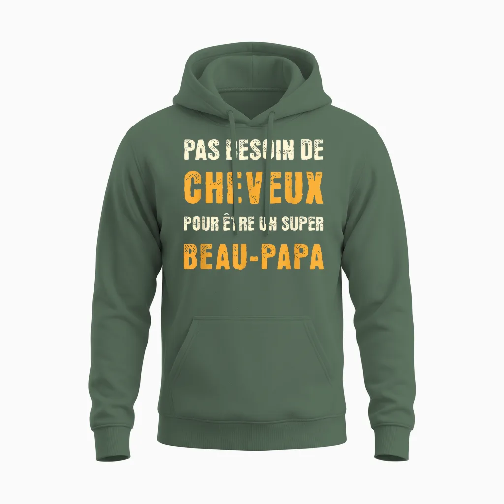 No Need Hair to Be a Super Bald Father in Law Unisex Hoodie in Military Green