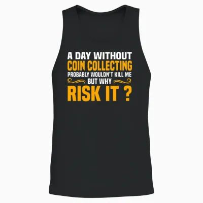 Funny Coin Collecting Unisex Tank Top - Black