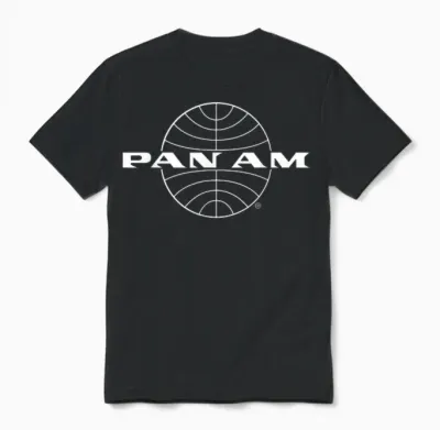 Pan Am Classic Weißes Logo Unisex T-Shirt - Black