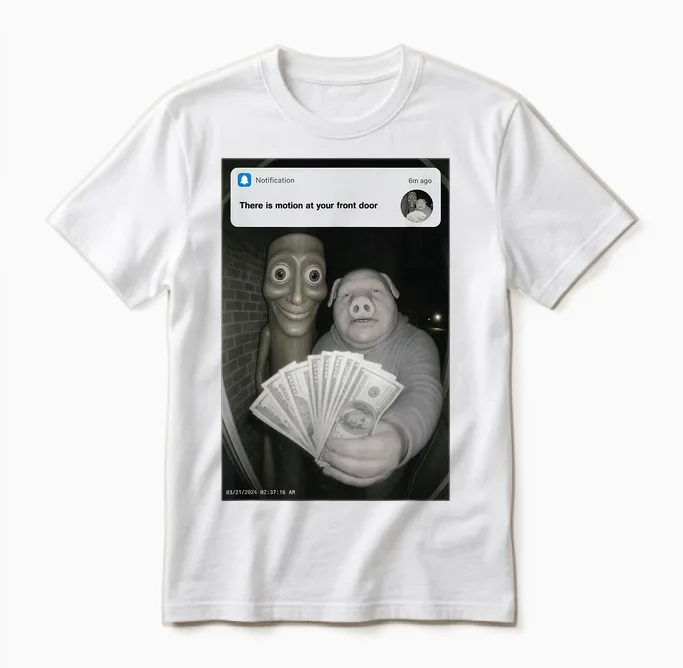 There Is Motion at Your Haustür Tung Tung Sahur John Pork Unisex T-Shirt in White