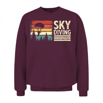 Skydiving Vintage Retro Sunset Unisex Sweatshirt - Maroon