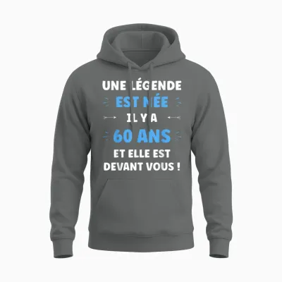 Humour Garçon Légende De 60 Ans Anniversaire 60 Ans Unisex Hoodie - Graphite Heather